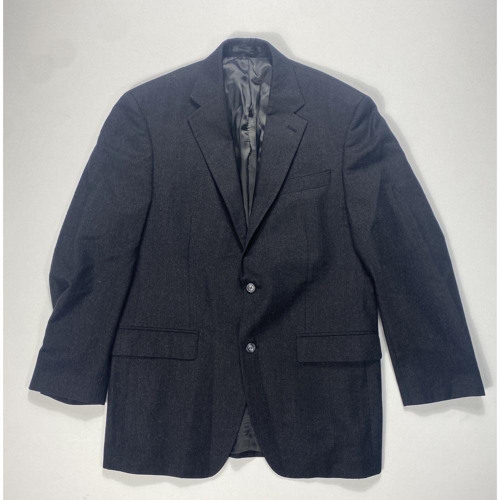 Ralph Lauren Mens Blazer Sport Coat Two Button Grey Jacket 38R Wool Career